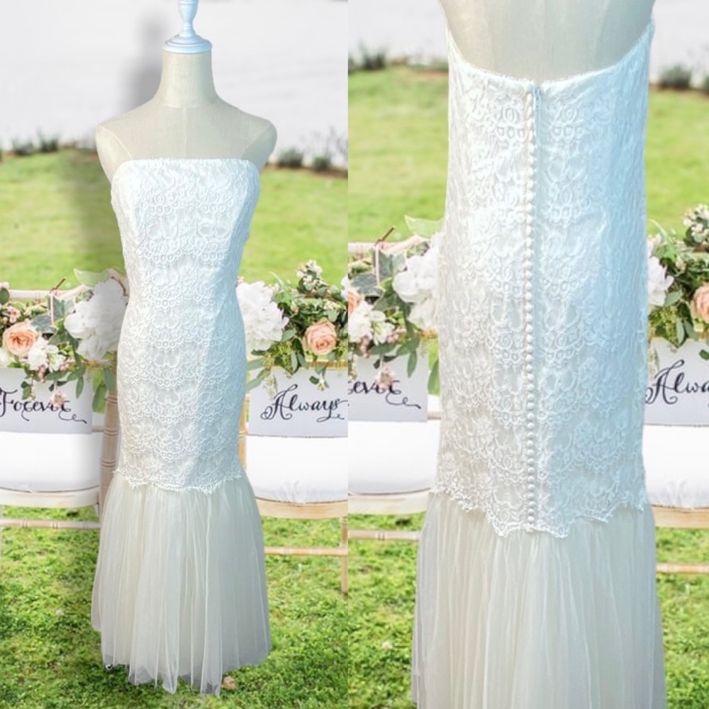 Yellow V-Neck Button-Up Glamorous Mermaid Bell Bottom Sleeves Wedding Guest Dress